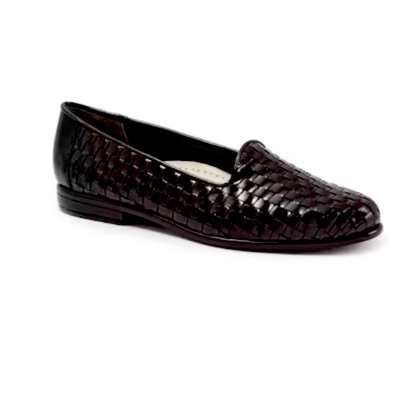 Trotters Shoes - Trotters Liz Woven Black Slip On Loafers, Leather Upper, Size 8.5